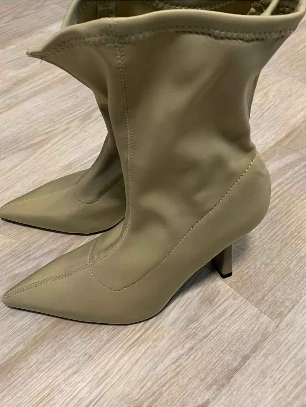 Zara Women’s Beige High-Heel Ankle Boots